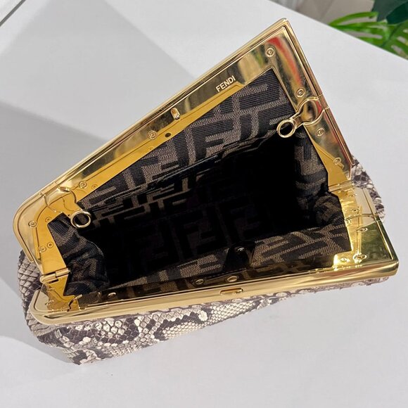Natural Python Fendi First "F" Clutch - Picture 8 of 11